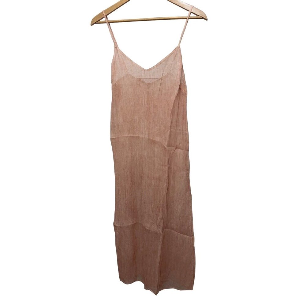 SKIN - Ballet Pink Shani Silk Chiffon Midi Chemise - SCC90AD -  Size 2 NWT - Picture 5 of 9